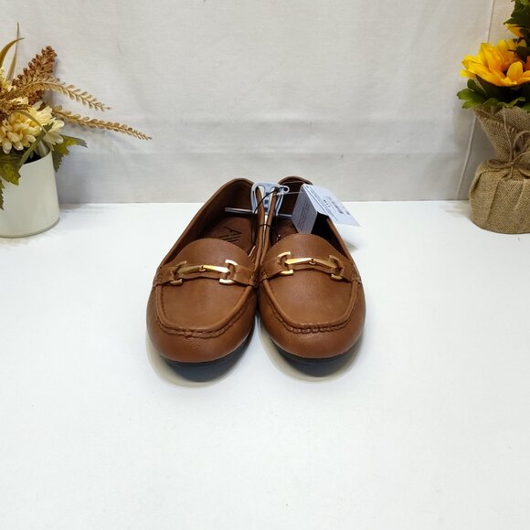 Aerosoles Buckle Loafer Day Drive Moccasin Cognac Flexible Diamond Outsole 11W - Picture 4 of 10
